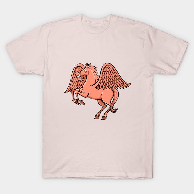 blind red pegasus with outstretched wings ready to fly T-Shirt by duxpavlic